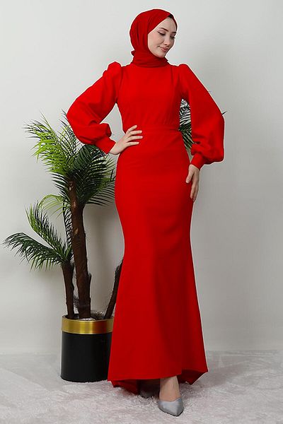 GİZ AGİYİM Red Lavin Crepe Dress