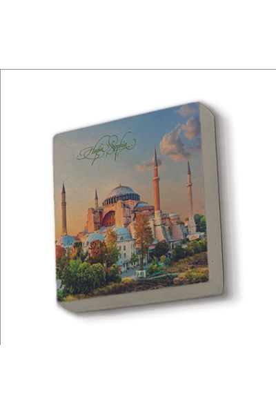 Sadrazam Magnet din piatră naturală imprimat Moscheea Hagia Sofia 5x5 Krt-1