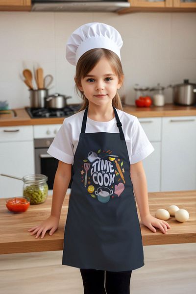Moud's Children's Kitchen Apron Patterned 55 cm Length 40 cm Width