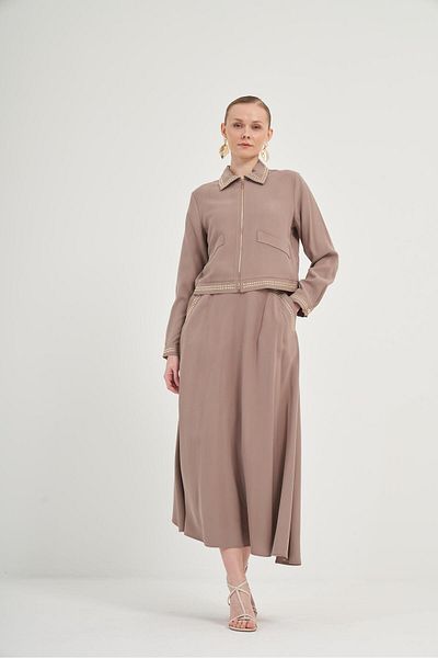 FTZ WOMEN Costum de damă cu fuste Mink 31049
