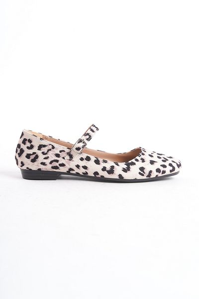 Shoesers Pantofi de balerină cu cască zilnică cu model leopard