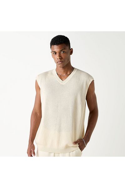 Iconic Textured V-neck Vest