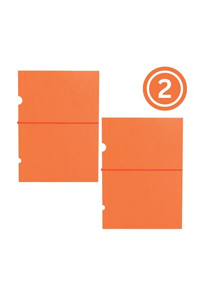 Paper-Oh Buco Orange B6 Lined Elastic Band Closure Notebook (Pack of 2)