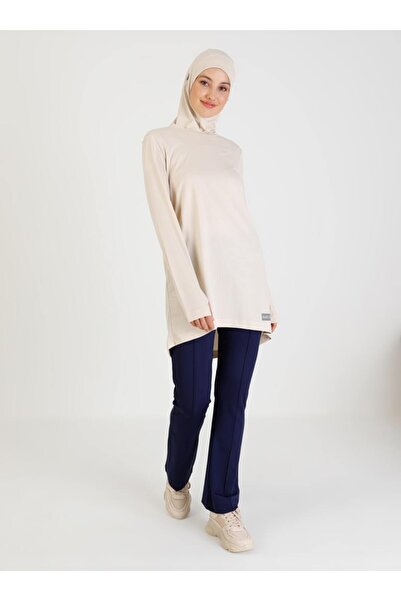 FD SPORTS Beige Crew Neck Train-Fit Quick Dry Sweatpants