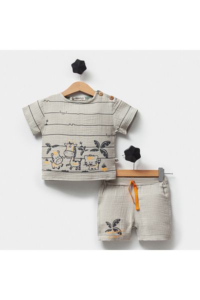 DIDuStore Boy 9-12-18 Months Jungle Friends Suit