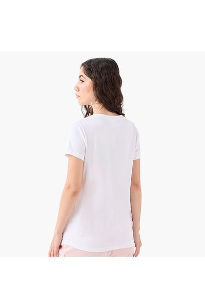 SP Characters Sakura Print T-shirt With Crew Neck And Short Sleeves
