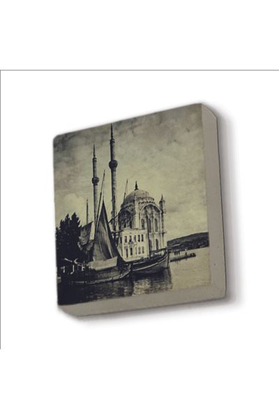 Sadrazam Fotografie Moscheea Ortaköy, Magnet din piatră naturală imprimat anii 1920 5x5 Krt-37