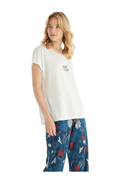 Blackspade Κρεμ γυναικεία πιτζάμα σετ 51850