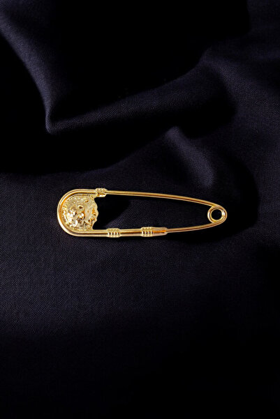 Trend aksesuar Metal Aslan Figürlü Çengelli İğne Broş