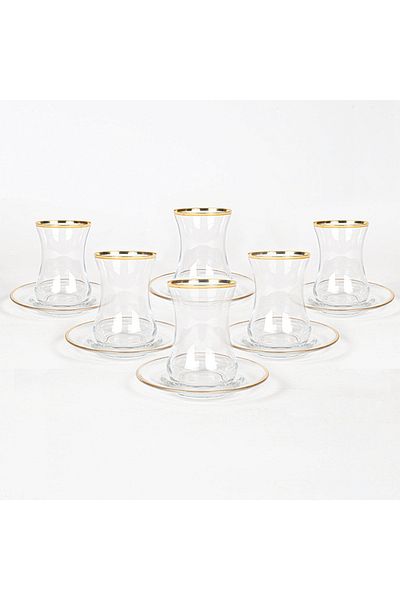 Rakle Avantgarde Gold 12 Piece Tea Set - 150 ml
