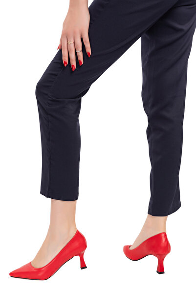 LuisPerry Kırmızı Renk Kısa Topuklu  Ayakkabı Kadeh Topuklu Ayakkabı Alçak Topuklu Kırmızı Renk Yeni Sezon 5Cm