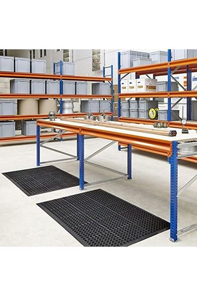 The Shopfitting Shop Shopfitting Shop Large Outdoor Rubber Entrance Mat, Non-Slip, Anti-Fatigue, 0.9m x 1.5m
