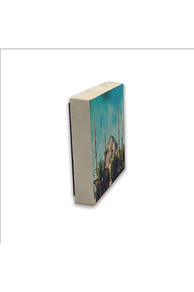 Sadrazam Magnet din piatră naturală imprimat Moscheea Sultanahmet 5x5 Krt-13