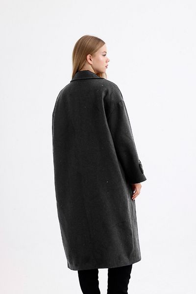 MODA Dark Gray Lined Cashmere Coat