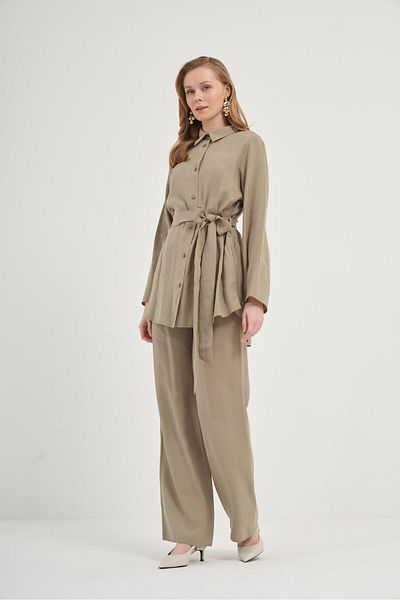 FTZ WOMEN Women's Modal Trousers Suit Khaki 31011