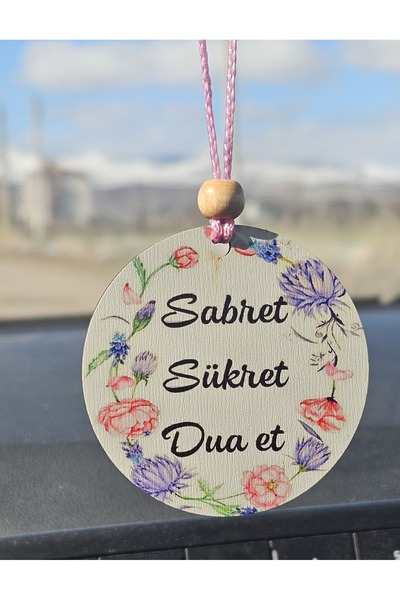 hebmeyy Araba araç dikiz aynası süsü iki taraflı sabret şükret dua et