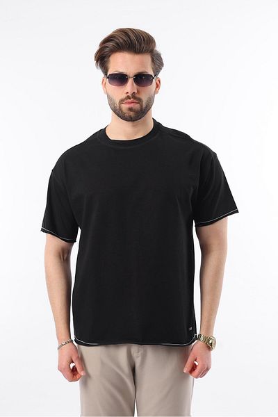Madmext Ανδρικό T-Shirt Black Crew Neck Basic E7105