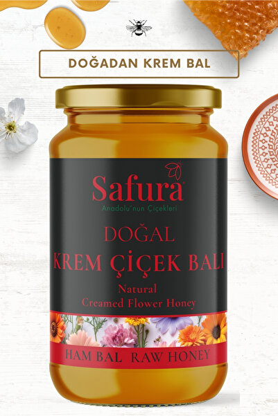 safura Doğal Krem Çiçek Balı 450g – %100 Katkısız & Doğal | Rize Yaylalarından Krem Bal