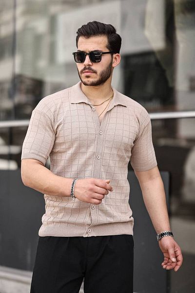 CAN Fit Mold Buttoned Knitwear Knitted Shirt