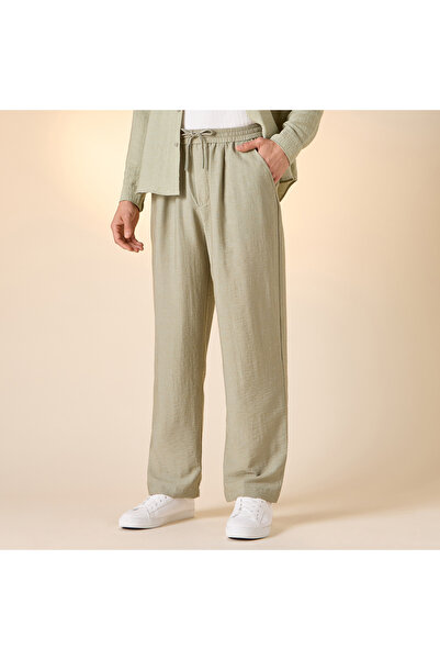 Iconic Regular Fit Pants With Drawstring Closure And Pockets