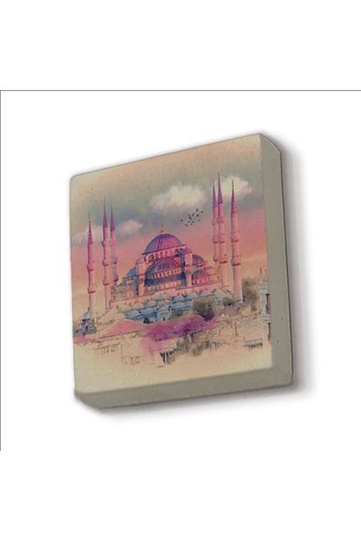 Sadrazam Sultanahmet Mosque Printed Natural Stone Magnet 5X5 Krt-12
