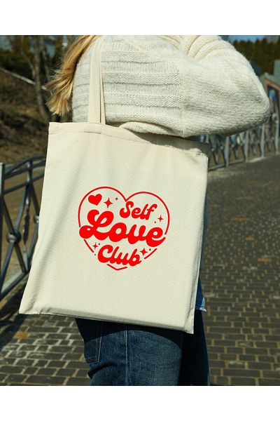 designedfy Self Love Club Waterproof Printed Cloth Bag