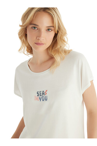 Blackspade Κρεμ γυναικεία πιτζάμα σετ 51850