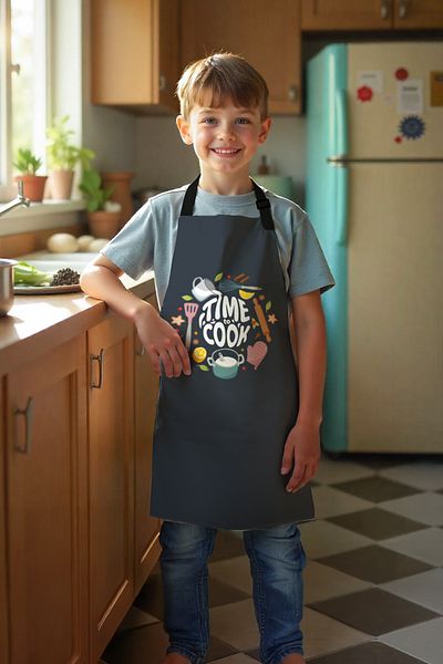 Moud's Children's Kitchen Apron Patterned 55 cm Length 40 cm Width
