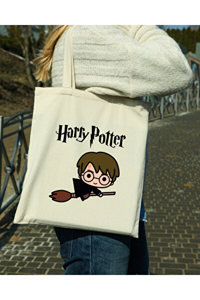 designedfy Harry Potter Su Geçirmez Baskılı Bez Çanta