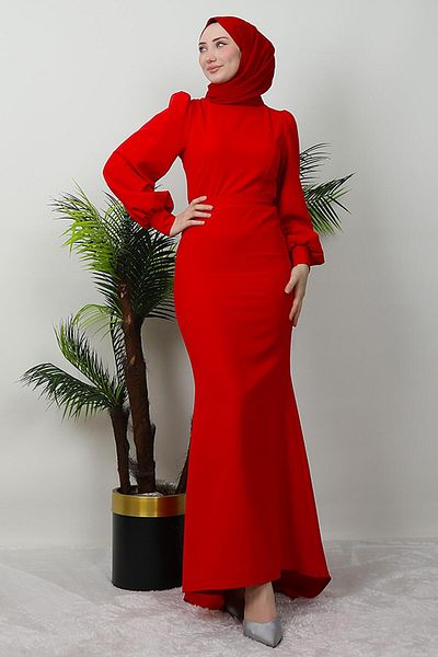 GİZ AGİYİM Red Lavin Crepe Dress