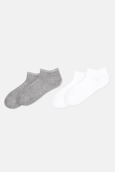 Dagi White-Grey Melange Men's 2-Piece Bamboo Socks