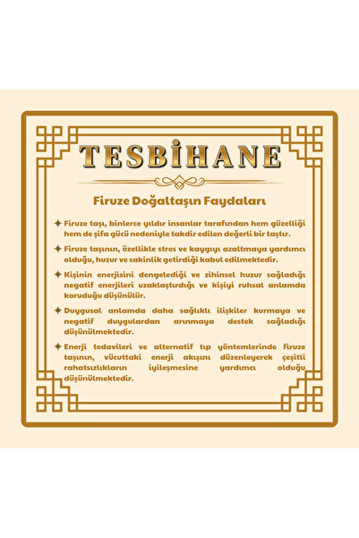 Tesbihane Systemed Silver-firuze Embroidered All Pieces with Caliper Working Barley Cut Erzurum Oltu Stone Rosary