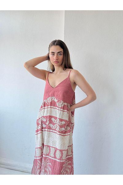 Retrobird Σχεδιασμός June Strap Slit φόρεμα Γυναικείο Dusty Rose
