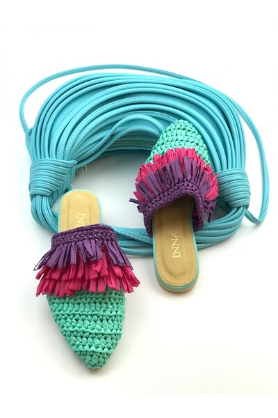 İNNA Almina Kadın Aksesuarlı Düz terlik