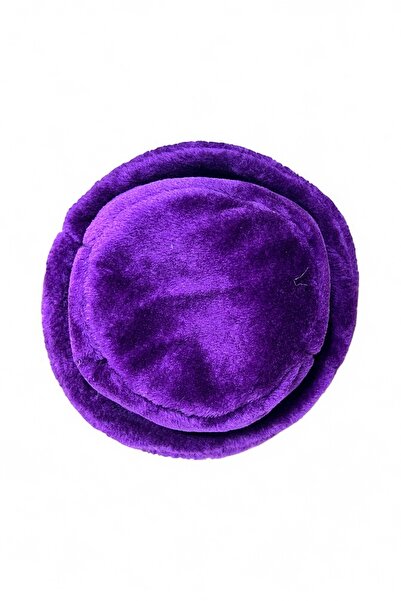 Mevo Kadın Düz Mor Renkli Peluş Bucket Kova Şapka