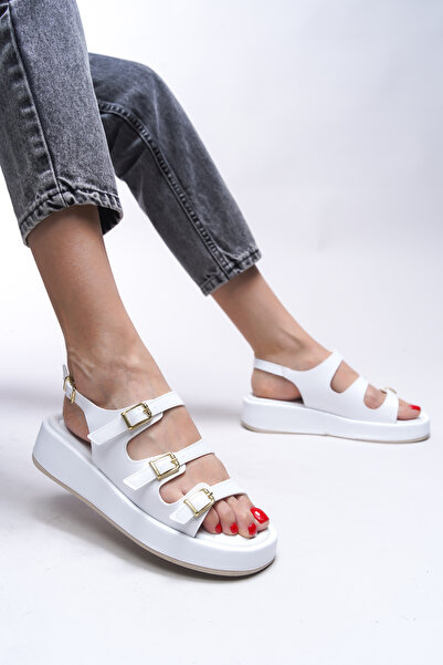 Riccon Sandale Rhikshice pentru damă 0012270 Piele albă