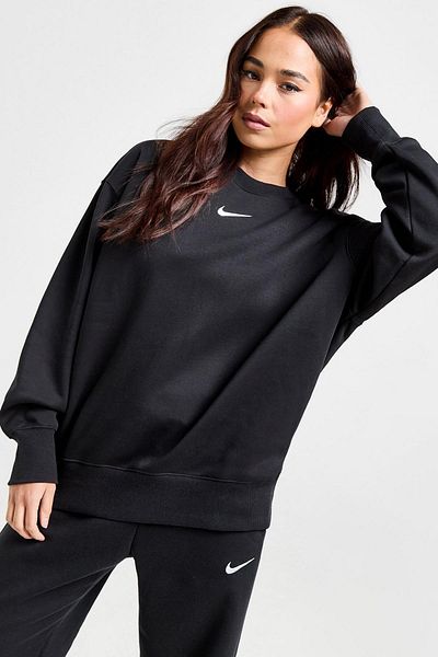 Nike Sportswear Essential Collection Fleece Oversized Crew Γυναικεία φούτερ μαύρο