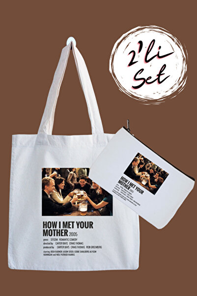 designedfy How I Met Your Mother Su Geçirmez Bez Çanta ve Kalemlik 2'li Avantaj Seti