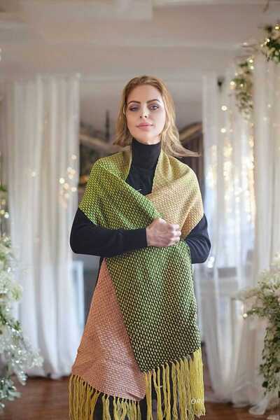 Örgü Sanatı El Örgüsü Tasarım Salaş, Otantik, Bohem, Ekoseli Atkı, Kaşkol, Fu...