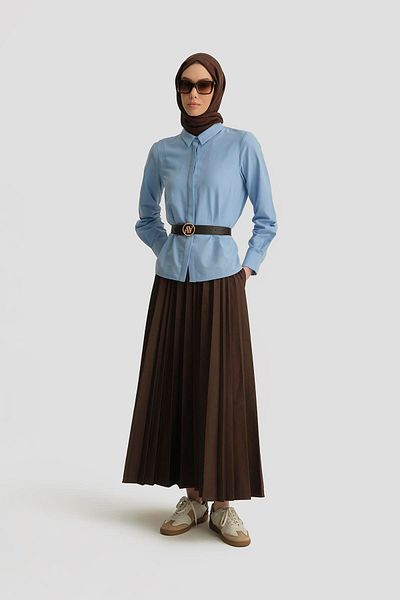 Armine Pleated Skirt 25Y1811 Bitter Brown