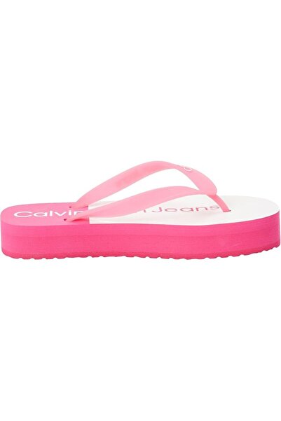 Calvin Klein Kadın Parmak Arası Marka Logolu Rahat Pembe Terlik YW0YW01617-0GM