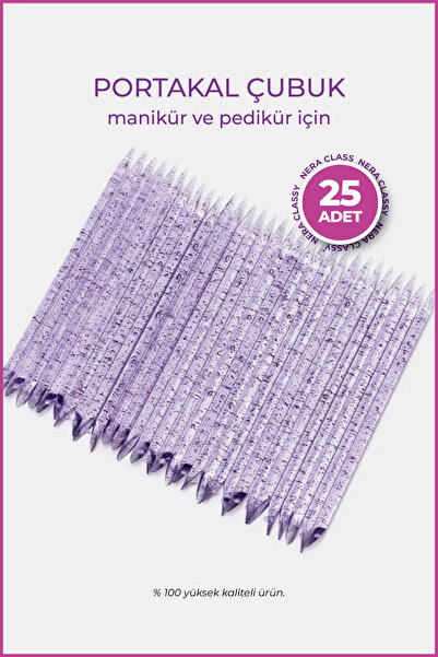 Nera Classy 25 Adet Portakal Çubuğu Akrilik Çift Taraflı Tırnak Eti Itici Man...