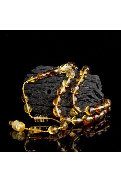 Tesbihsepetim Drop Amber Rosary with Garbage Fossil System