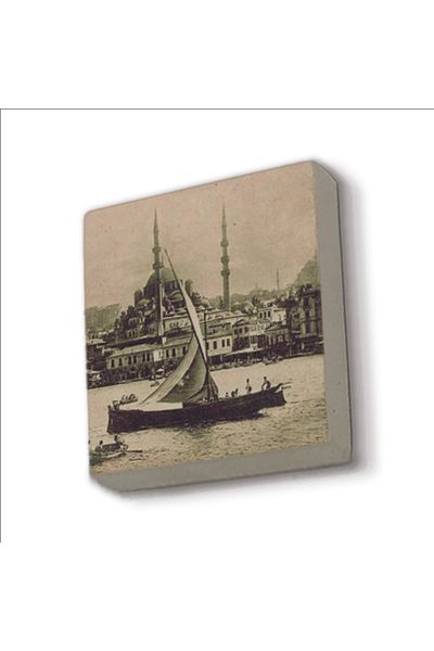 Sadrazam Magnet din piatră naturală imprimat Eminönü New Mosque 5x5 Krt-41