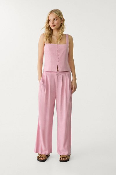 Stradivarius Strappy linen blend top with buttons
