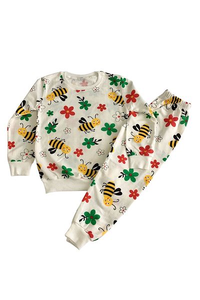 Arya Nisa Kids SET DE Pijamale SEZONIERE CU MÂNECĂ LUNGĂ IMPRIMAT ALBINEI FETE