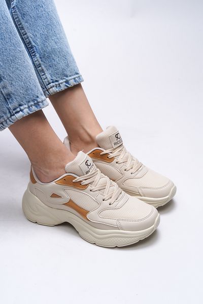 Riccon Damen Sneakers0012152 Ecru Tan