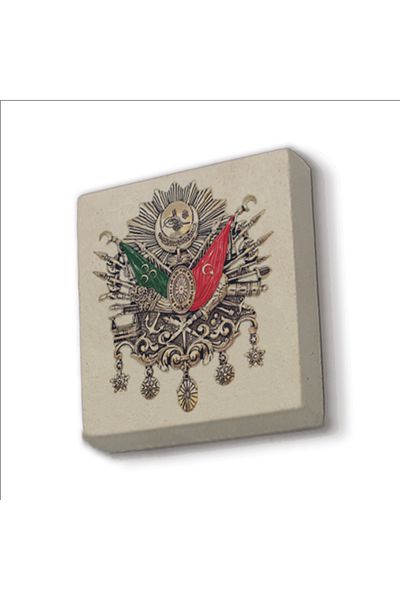Sadrazam Magnet din piatră naturală imprimat cu stema otomană 5x5 Krt-85