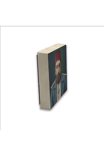 Sadrazam 2. Magnet din piatră naturală imprimat Abudulhamid 5x5 Krt-96
