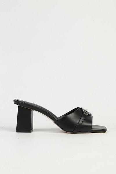 Pierre Cardin Μαύρες γυναικείες παντόφλες με τακούνι PC-54721